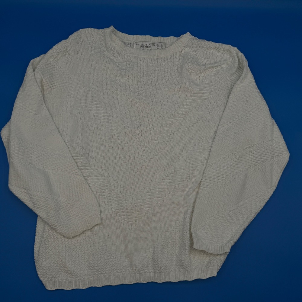 UNITED STATES SWEATERS Mens Crew‎ Neck Textured Knit Cotton Sweater Size S
